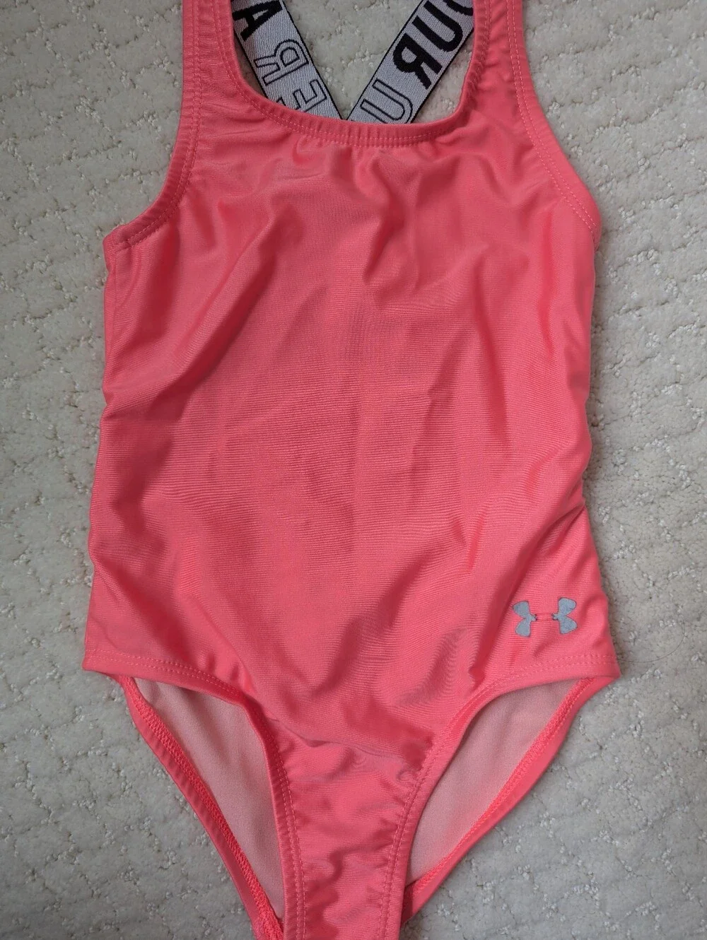 Under Armour Coral-Pink Girls' Racerback One-Piece Swimsuit Size 4Y